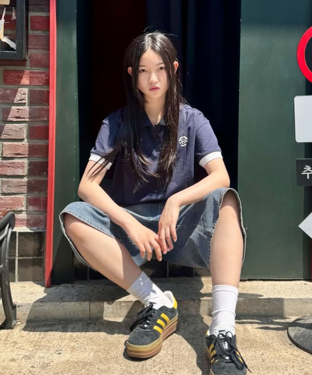 행텐 틴즈(HANGTEN TEENS) 틴즈 여아 요꼬 카라 반팔 티셔츠_277(14570-130-401-31)