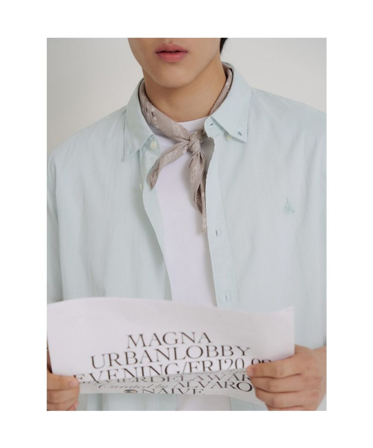 빈폴 멘(BEANPOLE MEN) 시어서커 솔리드 반소매 셔츠  라이트 그린