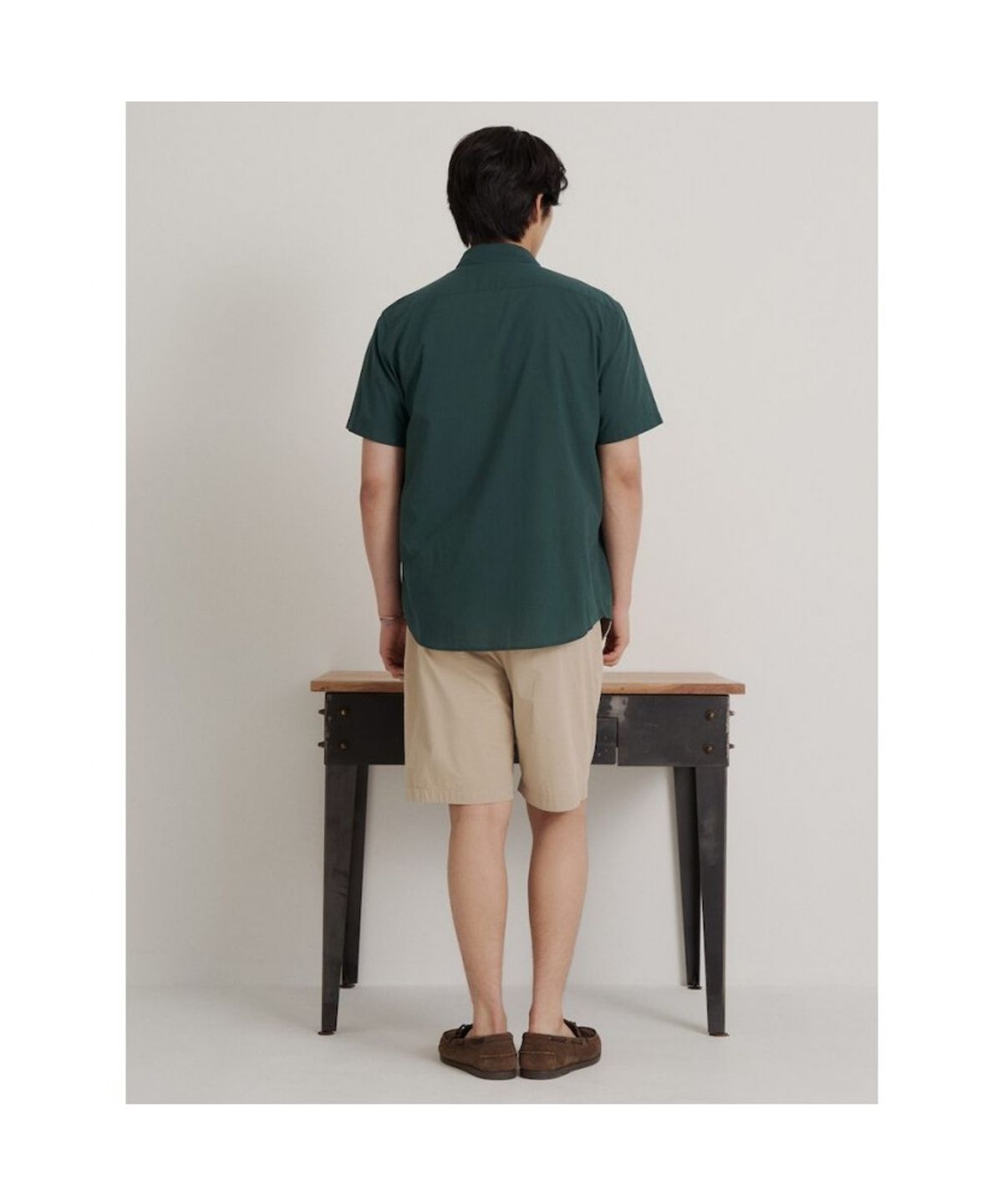 빈폴 멘(BEANPOLE MEN) 시어서커 솔리드 반소매 셔츠  그린