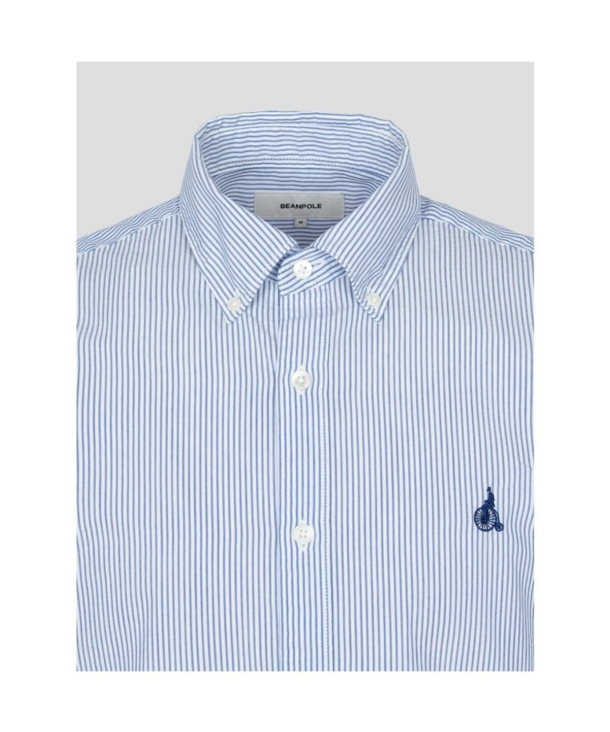 빈폴 멘(BEANPOLE MEN) 시어서커 스트라이프 반소매 셔츠  블루