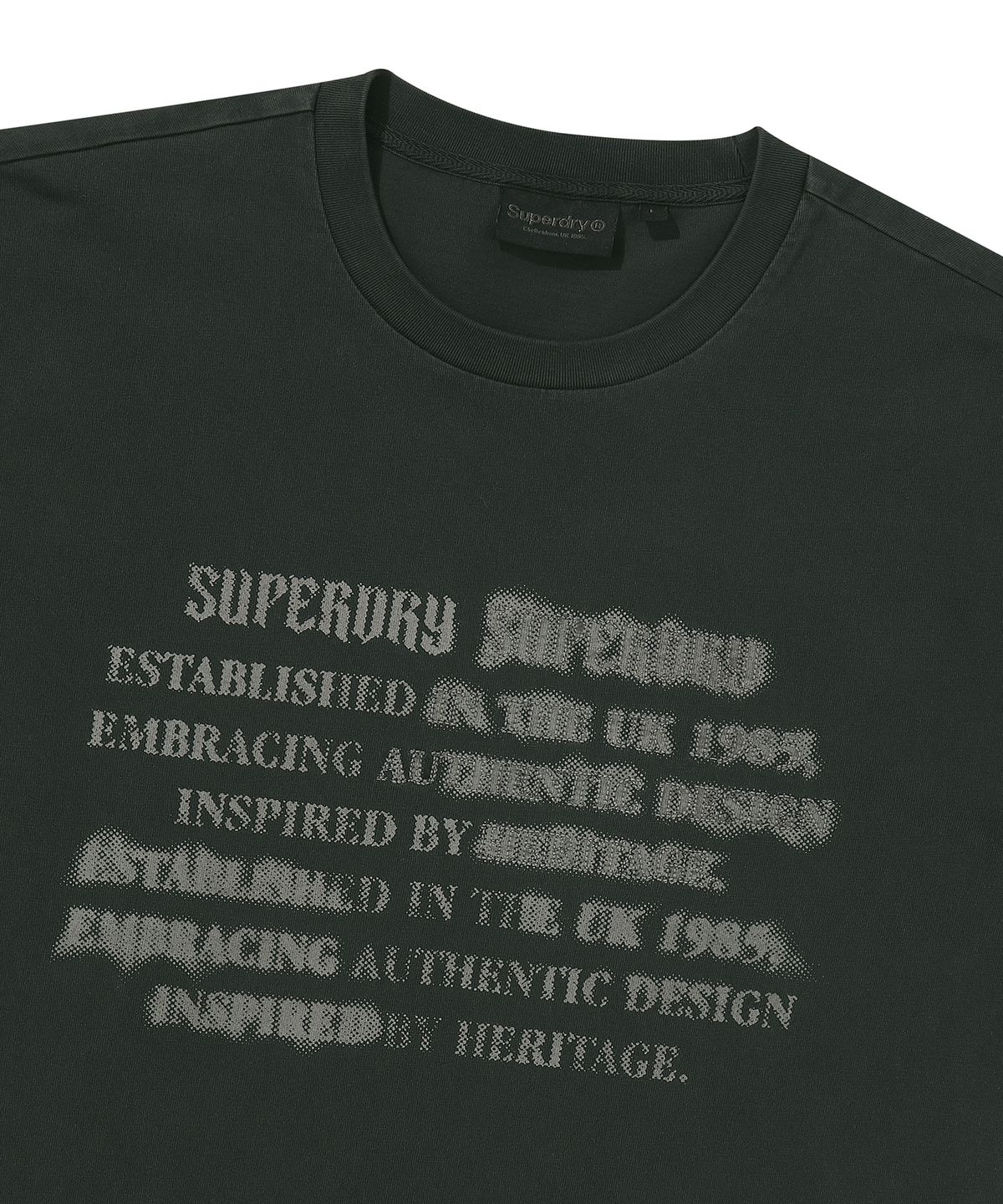 슈퍼드라이(SUPERDRY) 빈티지 레터링 티셔츠 다크헌터 SDUISCQ41DHT