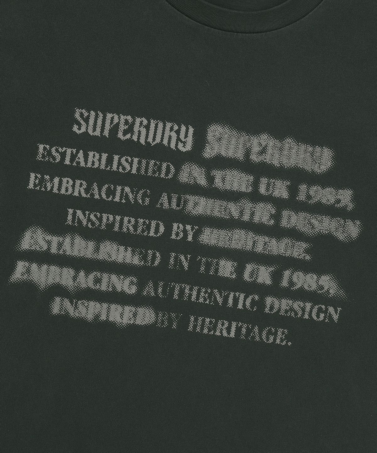 슈퍼드라이(SUPERDRY) 빈티지 레터링 티셔츠 다크헌터 SDUISCQ41DHT