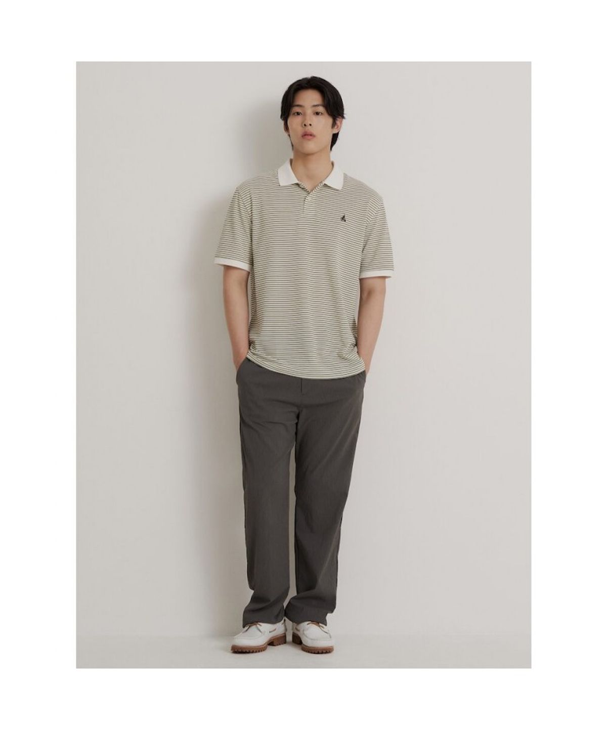 빈폴 멘(BEANPOLE MEN) 여름 텍스처 컴포트핏 슬랙스  카키