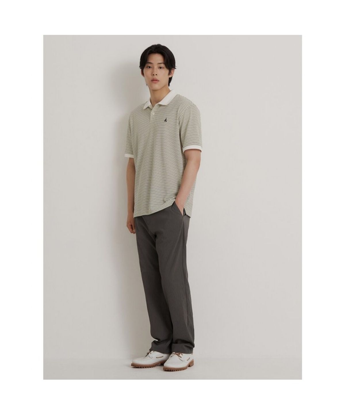 빈폴 멘(BEANPOLE MEN) 여름 텍스처 컴포트핏 슬랙스  카키