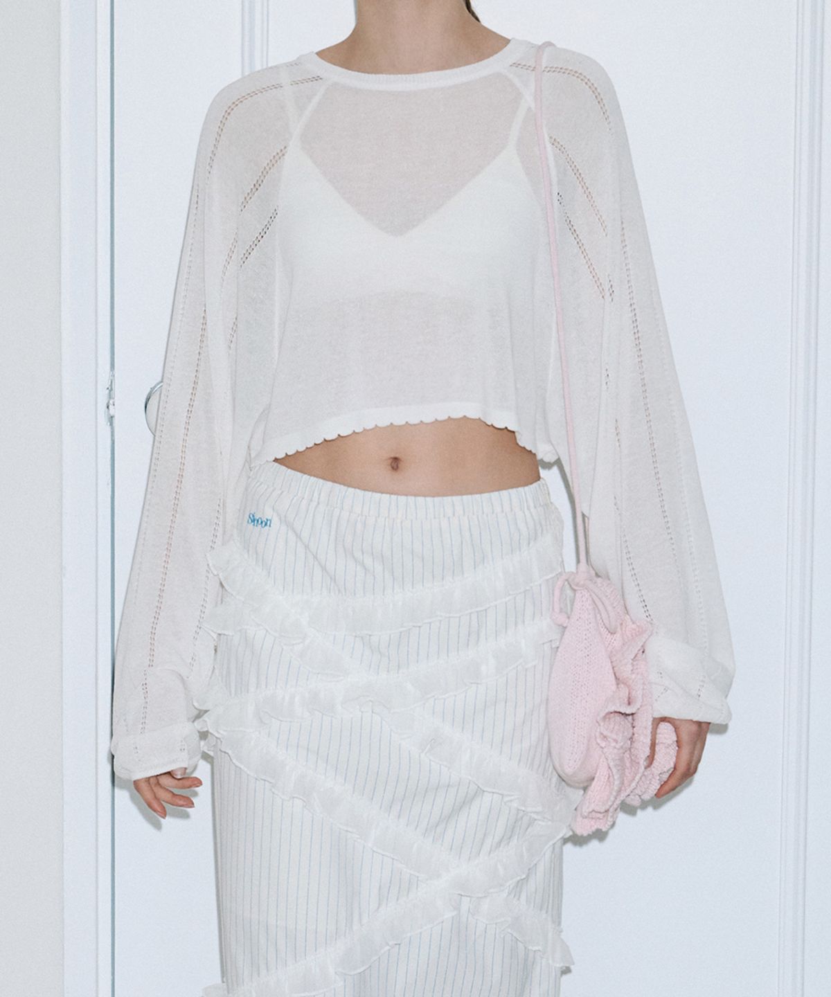 시눈(SINOON) Rose Petal Mini Cross Bag (Pink)
