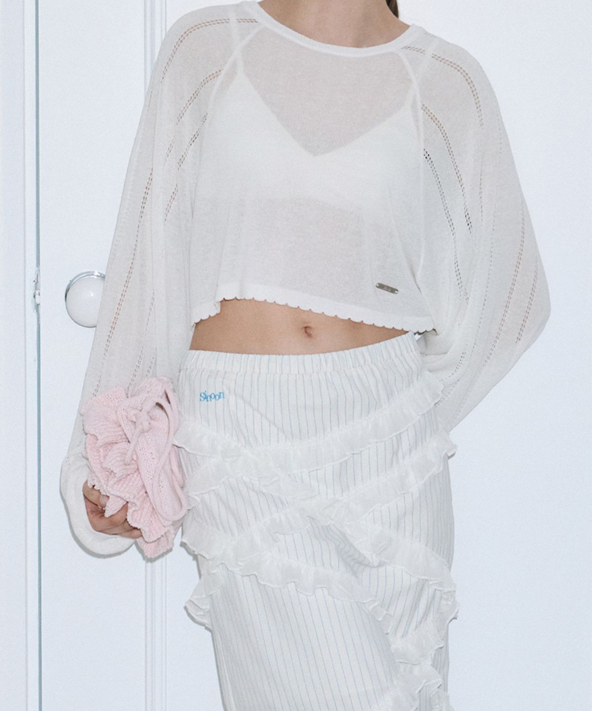 시눈(SINOON) Rose Petal Mini Cross Bag (Pink)