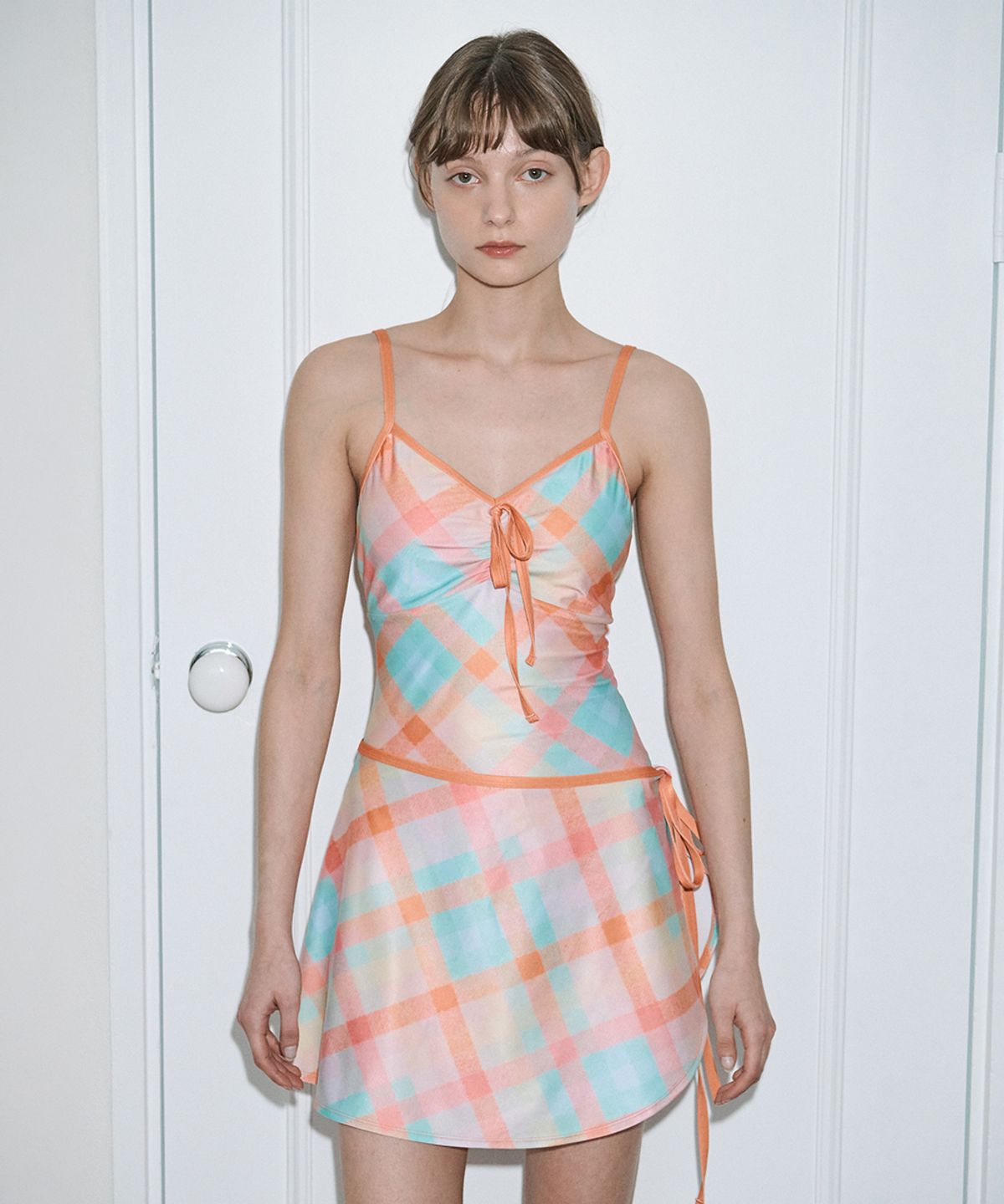 시눈(SINOON) Ribbon Tie Swim Wrap Skirt (Orange)