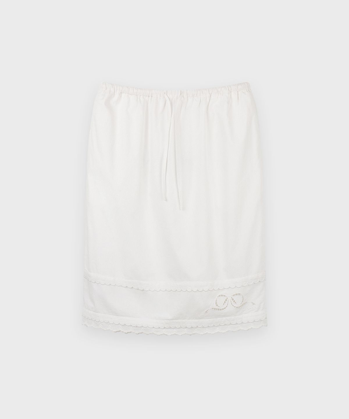 시눈(SINOON) Eyelet Punching Midi Skirt (White)