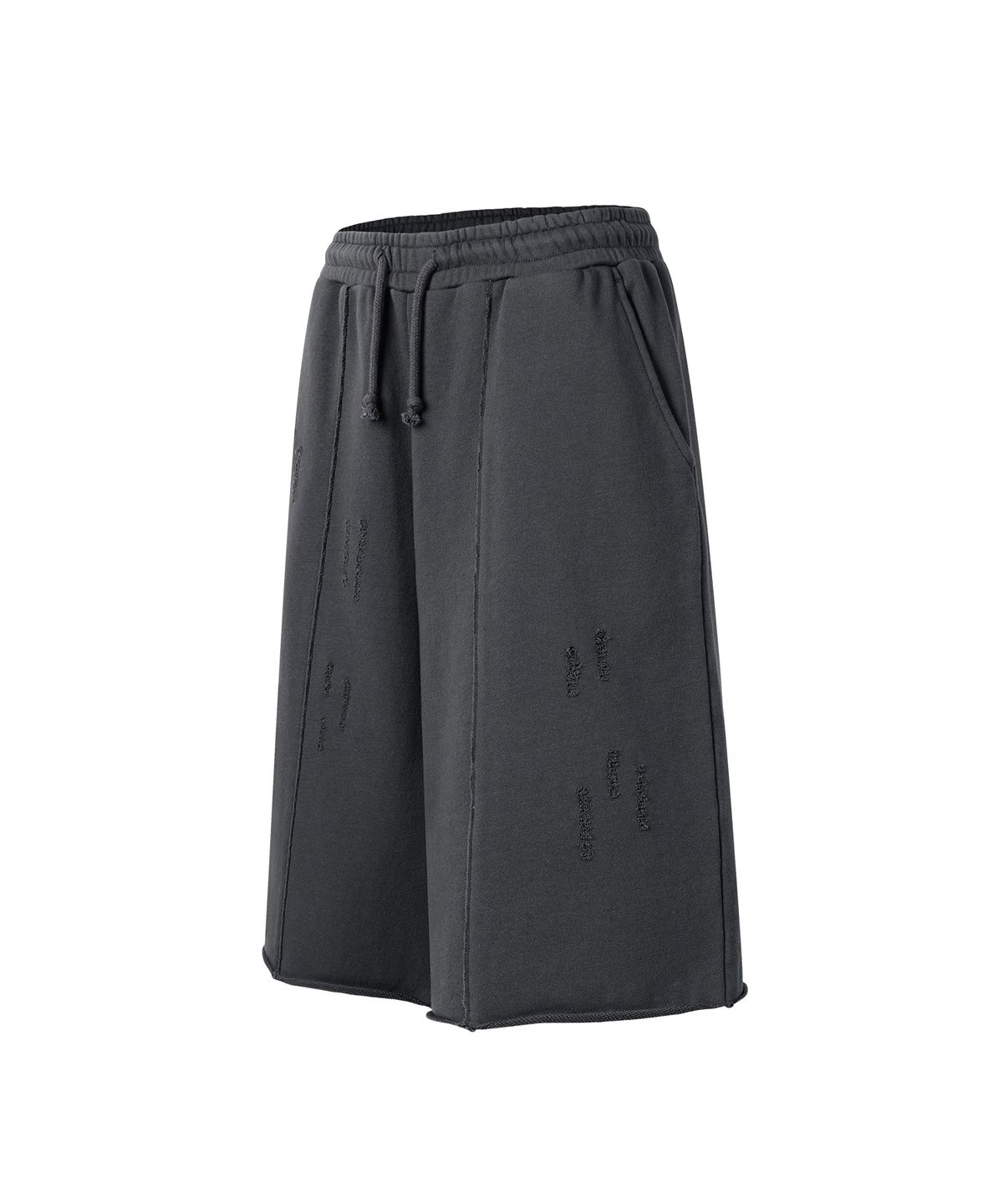 더바이닐하우스(THEVINYLHOUSE) CUT-OFF DAMAGE SHORTS CHARCOAL