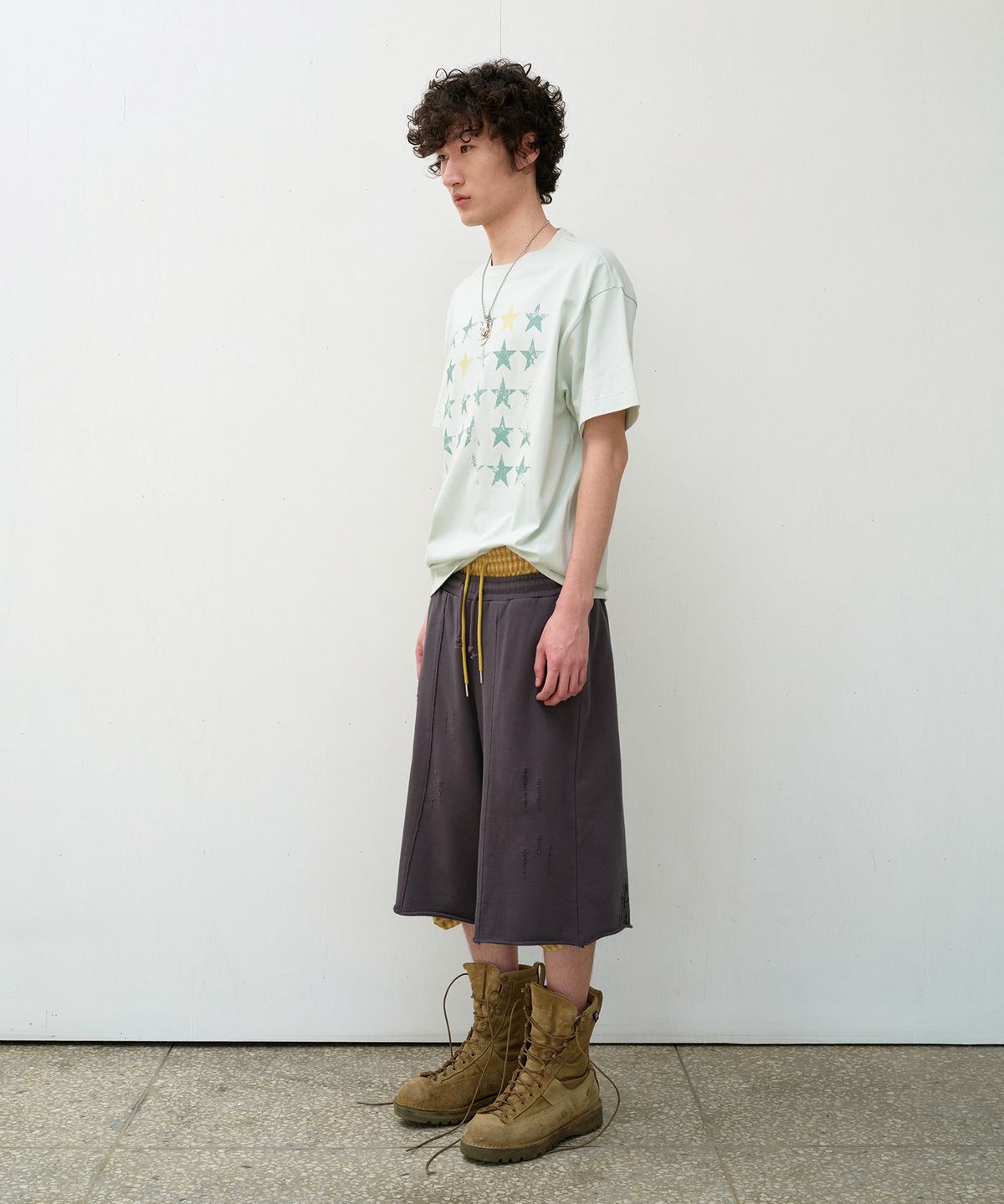 더바이닐하우스(THEVINYLHOUSE) CUT-OFF DAMAGE SHORTS CHARCOAL