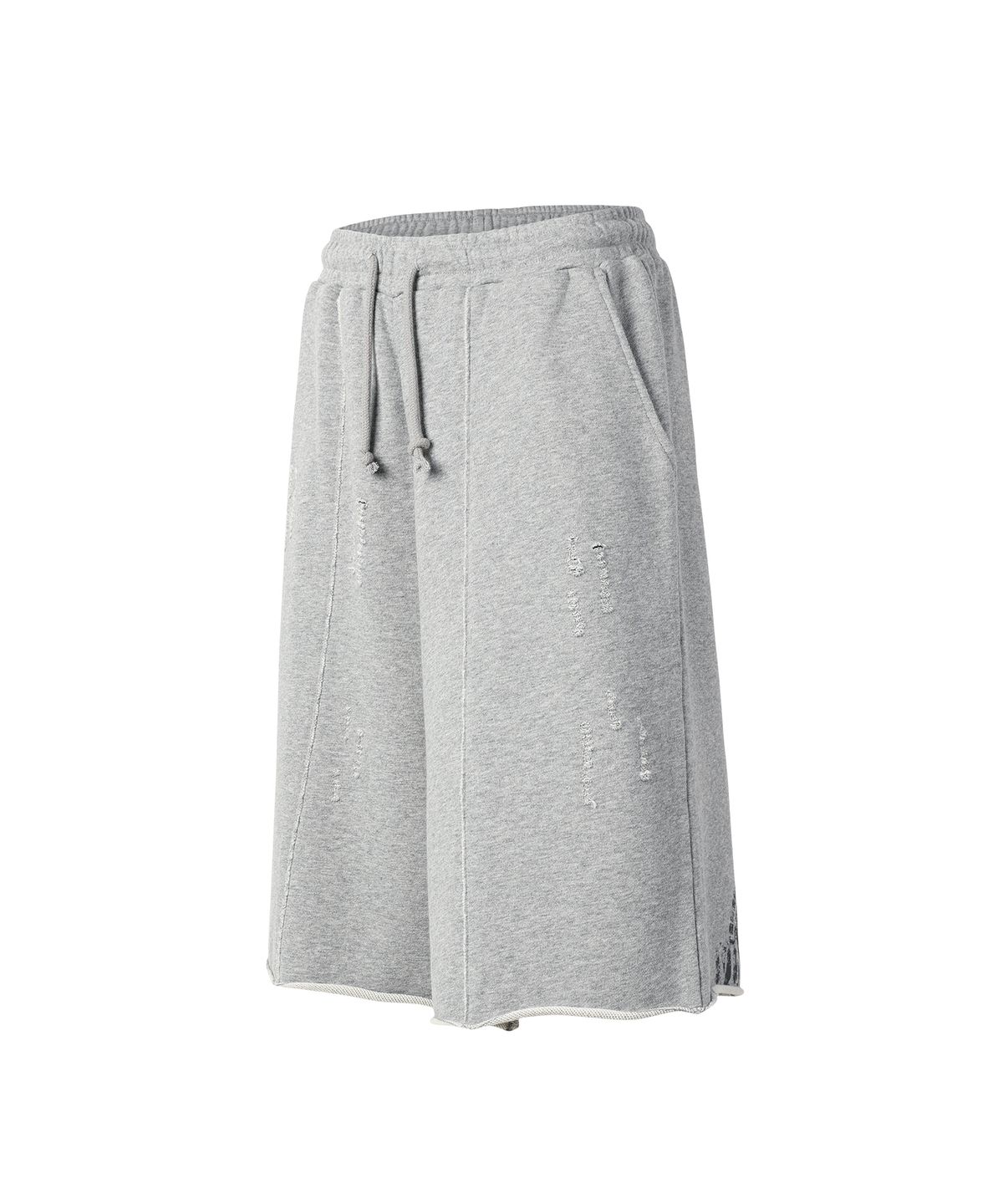 더바이닐하우스(THEVINYLHOUSE) CUT-OFF DAMAGE SHORTS GREY