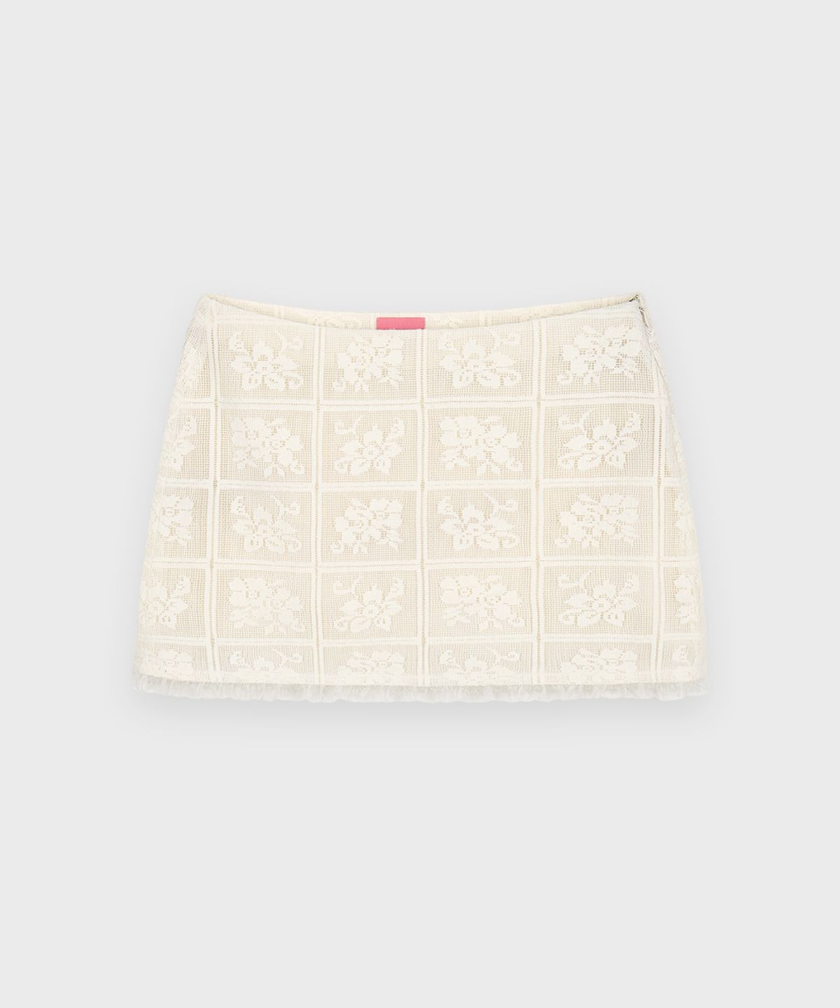 시눈(SINOON) Rose Lace Mini Skirt (Ivory)