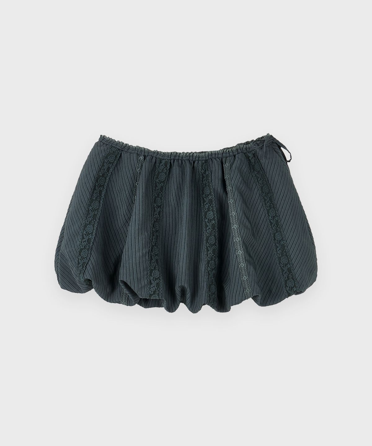 시눈(SINOON) Lace Balloon Mini Skirt (Dark Navy)