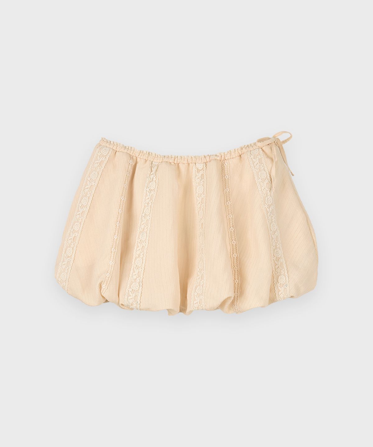 시눈(SINOON) Lace Balloon Mini Skirt (Apricot)
