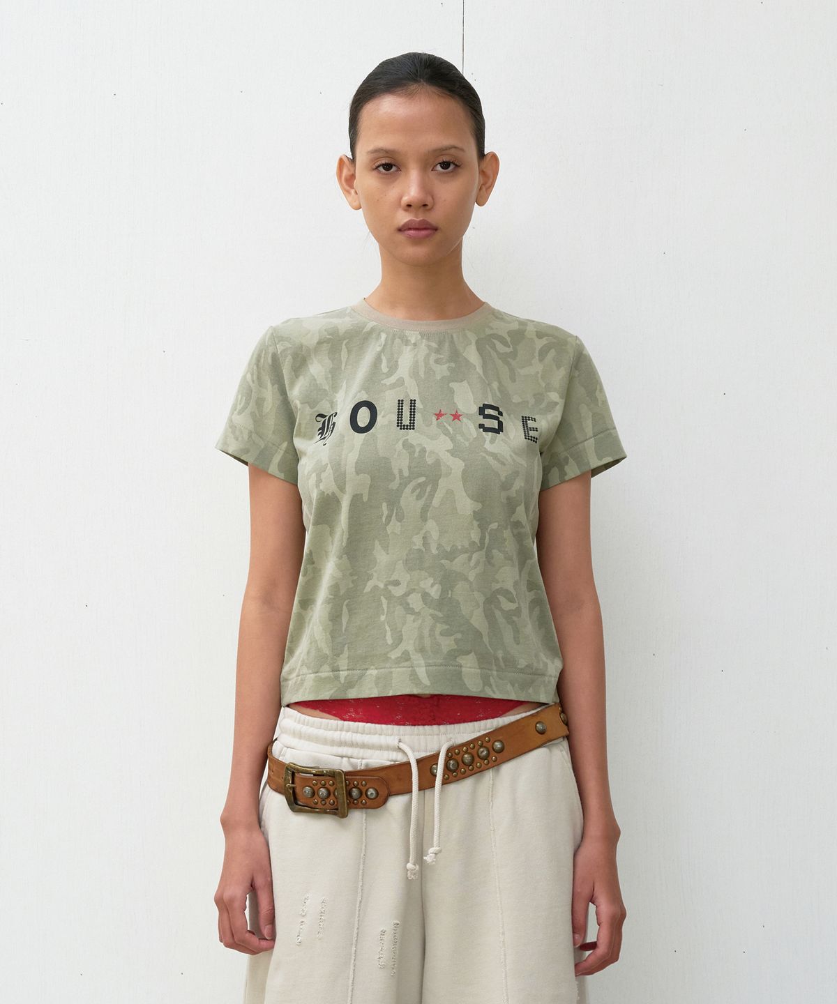 더바이닐하우스(THEVINYLHOUSE) FONT-HOUSE TEE CAMO