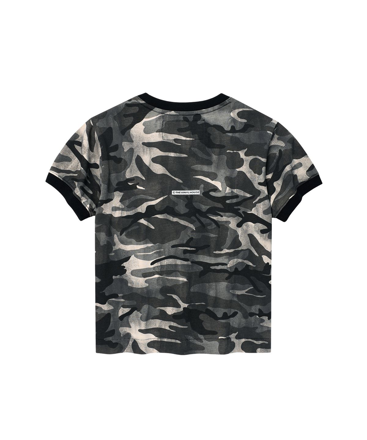 더바이닐하우스(THEVINYLHOUSE) ANTI LOVE CAMO RINGER TEE BLACK
