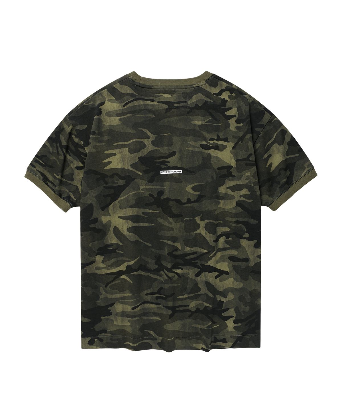 더바이닐하우스(THEVINYLHOUSE) ANTI LOVE CAMO RINGER TEE KHAKI