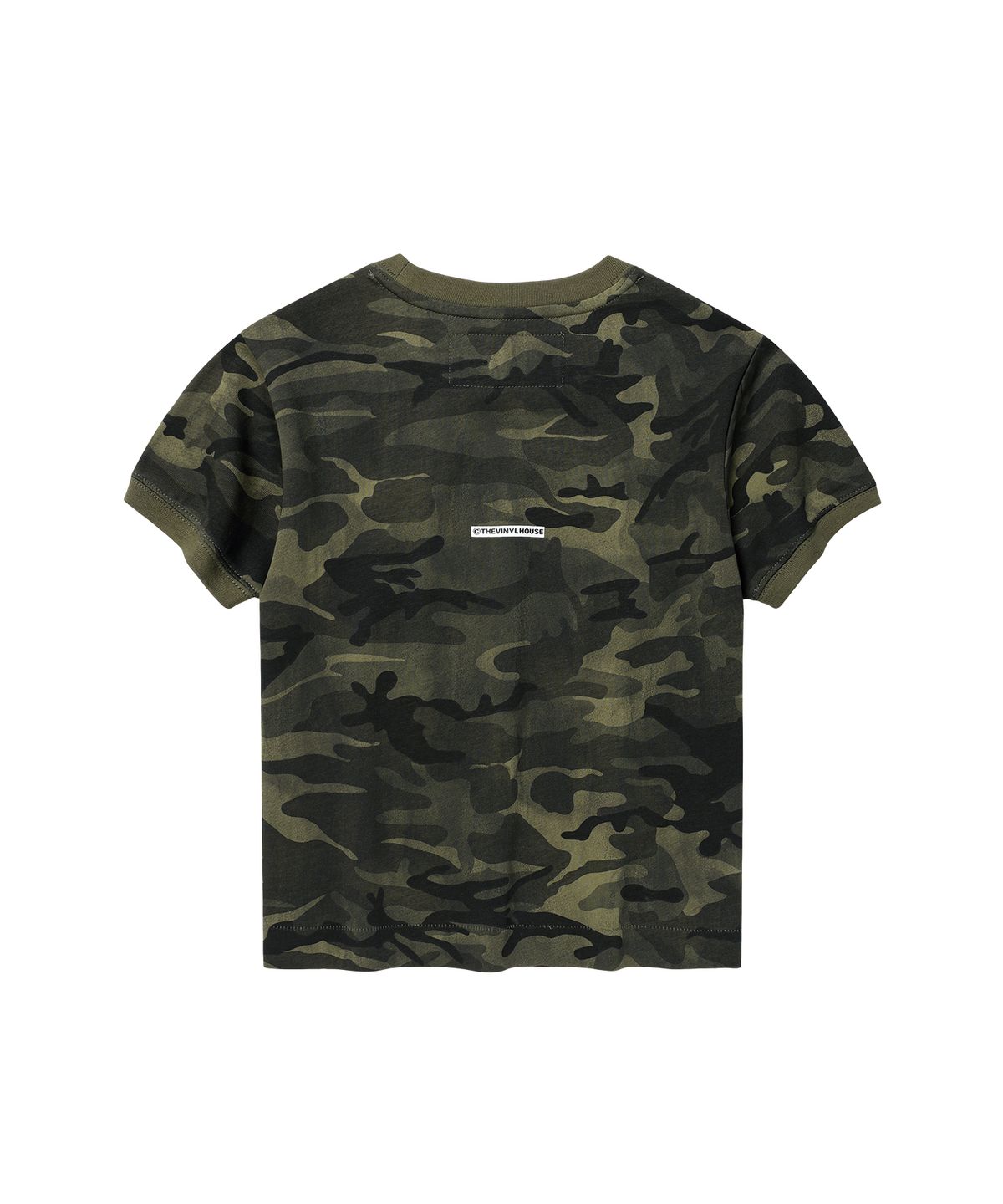 더바이닐하우스(THEVINYLHOUSE) ANTI LOVE CAMO RINGER TEE KHAKI