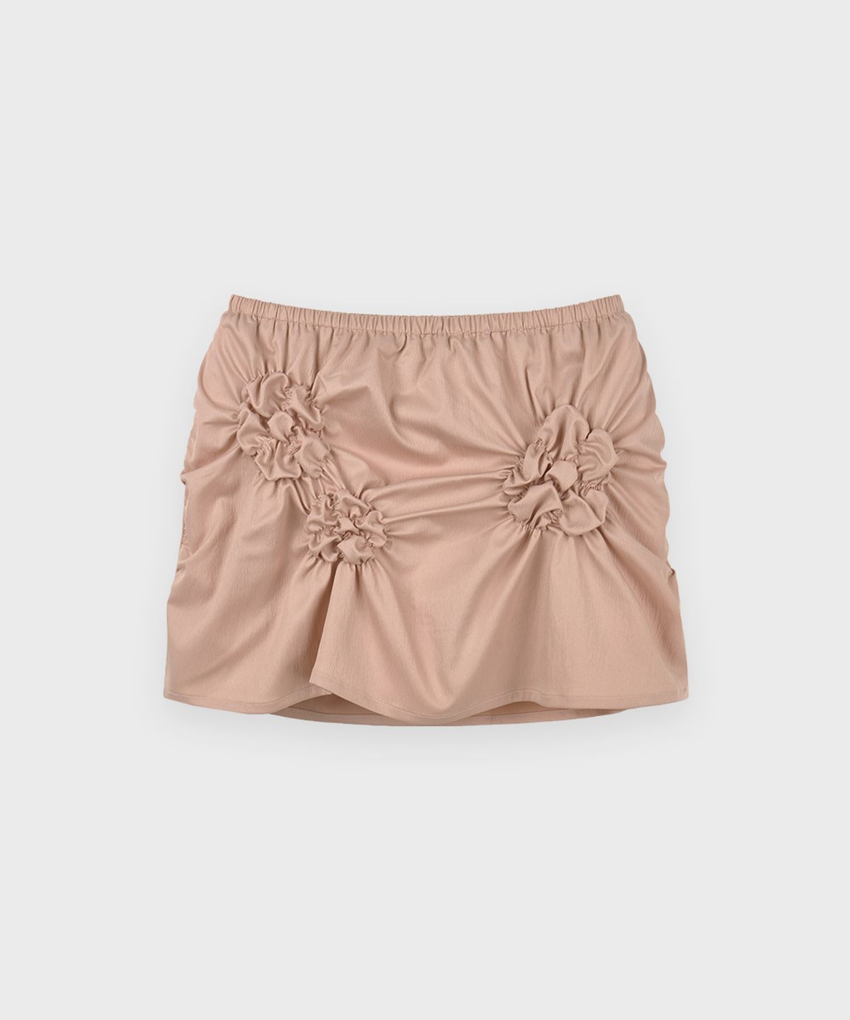 시눈(SINOON) Flower Scrunch Skirt (Pink)