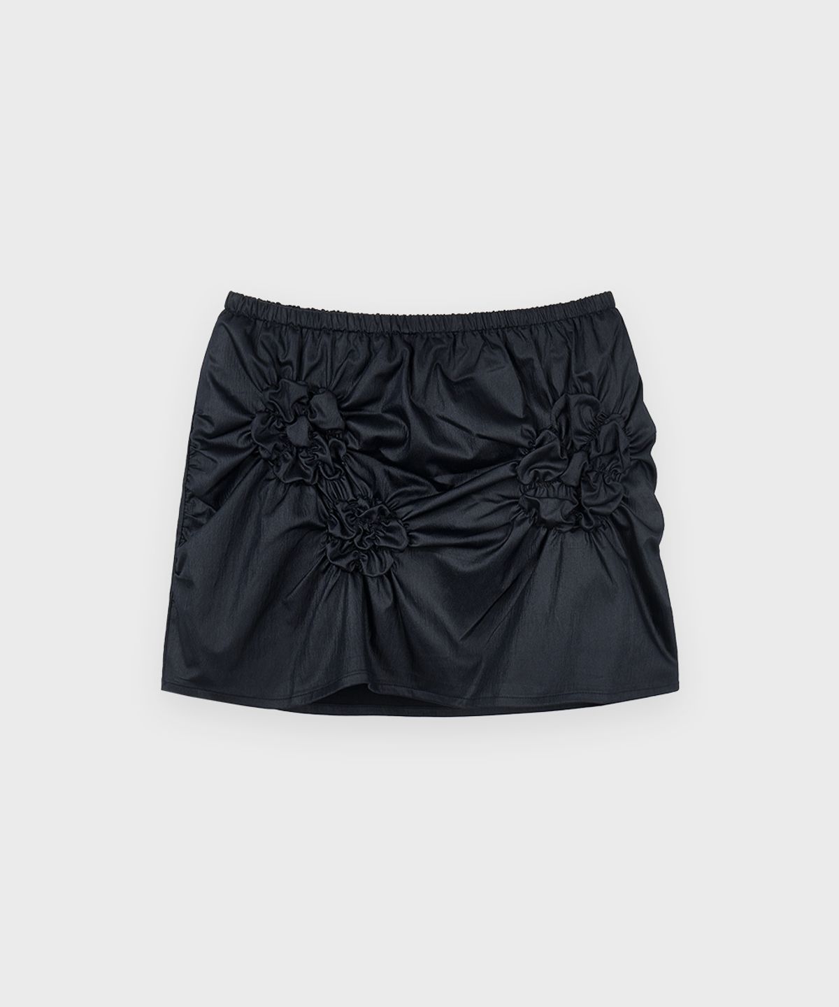시눈(SINOON) [엔믹스 릴리 착용] Flower Scrunch Skirt (Navy)