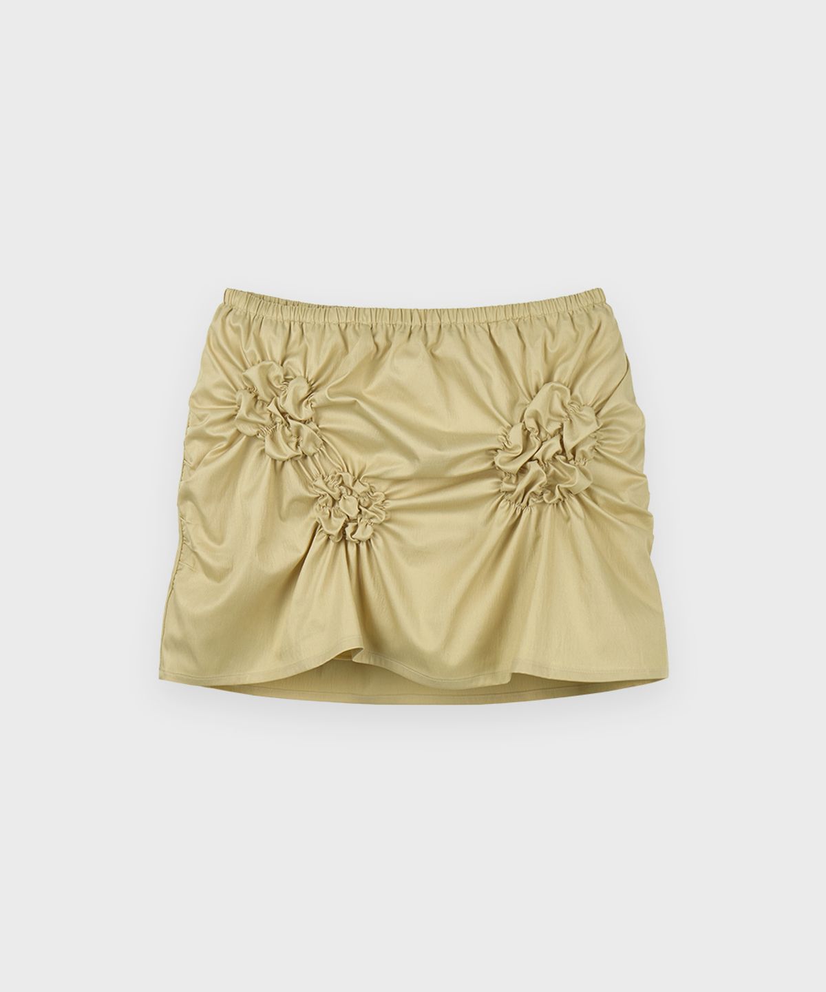 시눈(SINOON) Flower Scrunch Skirt (Butter)