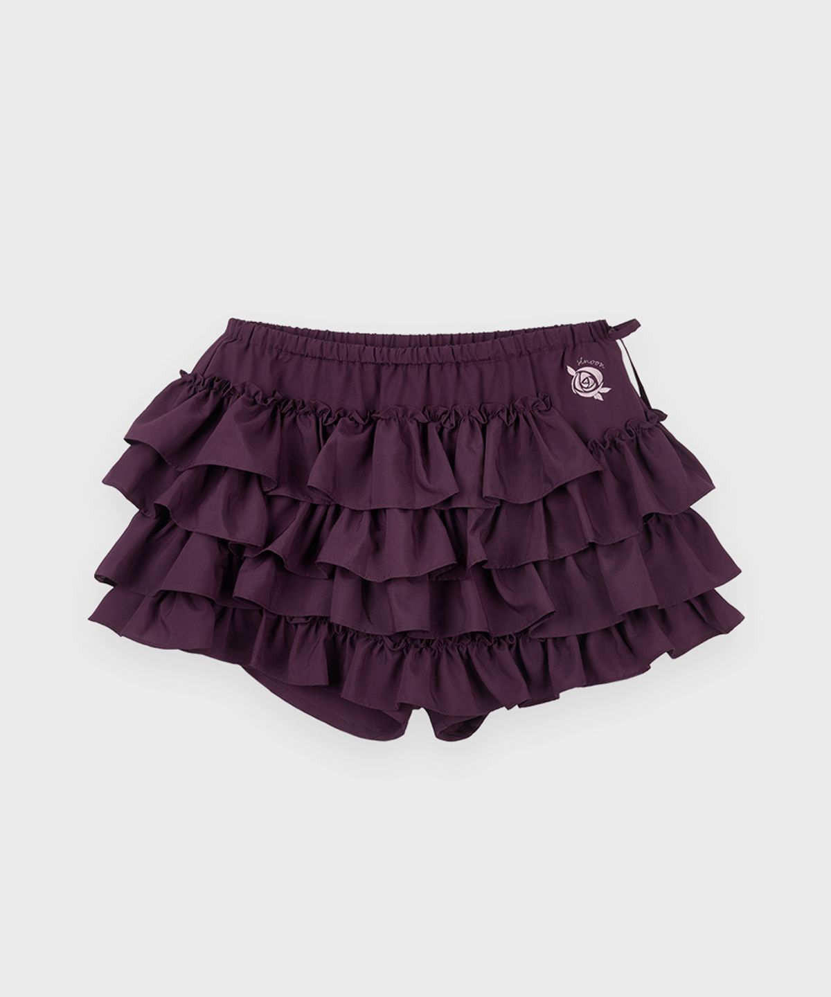 시눈(SINOON) Frill Mini Skirt Pants (Purple)