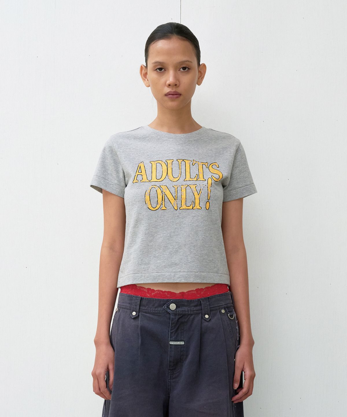 더바이닐하우스(THEVINYLHOUSE) ADULTS ONLY TEE GREY