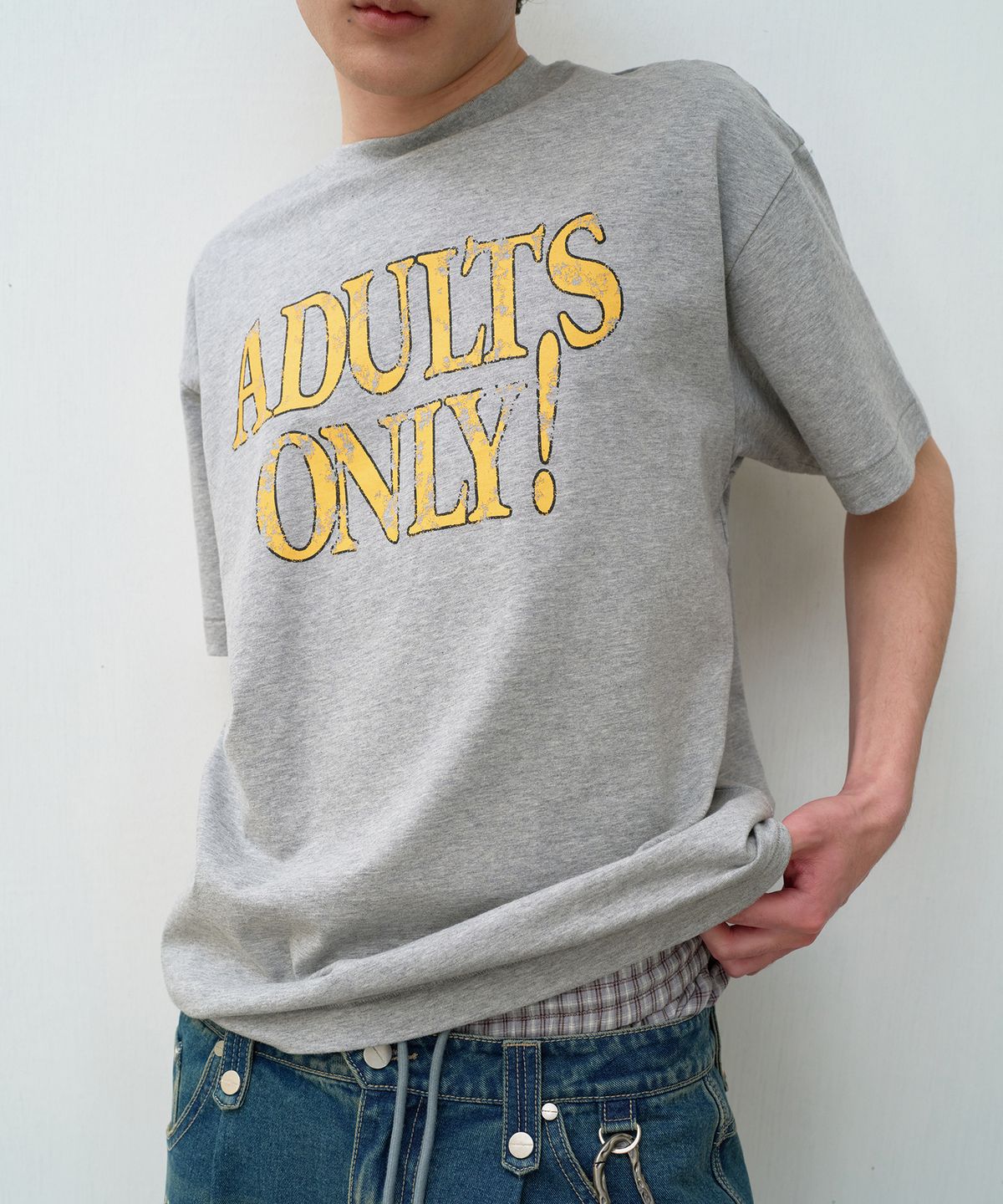 더바이닐하우스(THEVINYLHOUSE) ADULTS ONLY TEE GREY