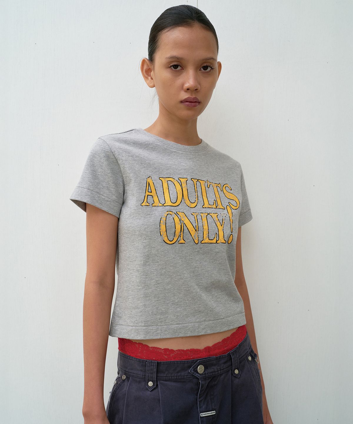 더바이닐하우스(THEVINYLHOUSE) ADULTS ONLY TEE GREY