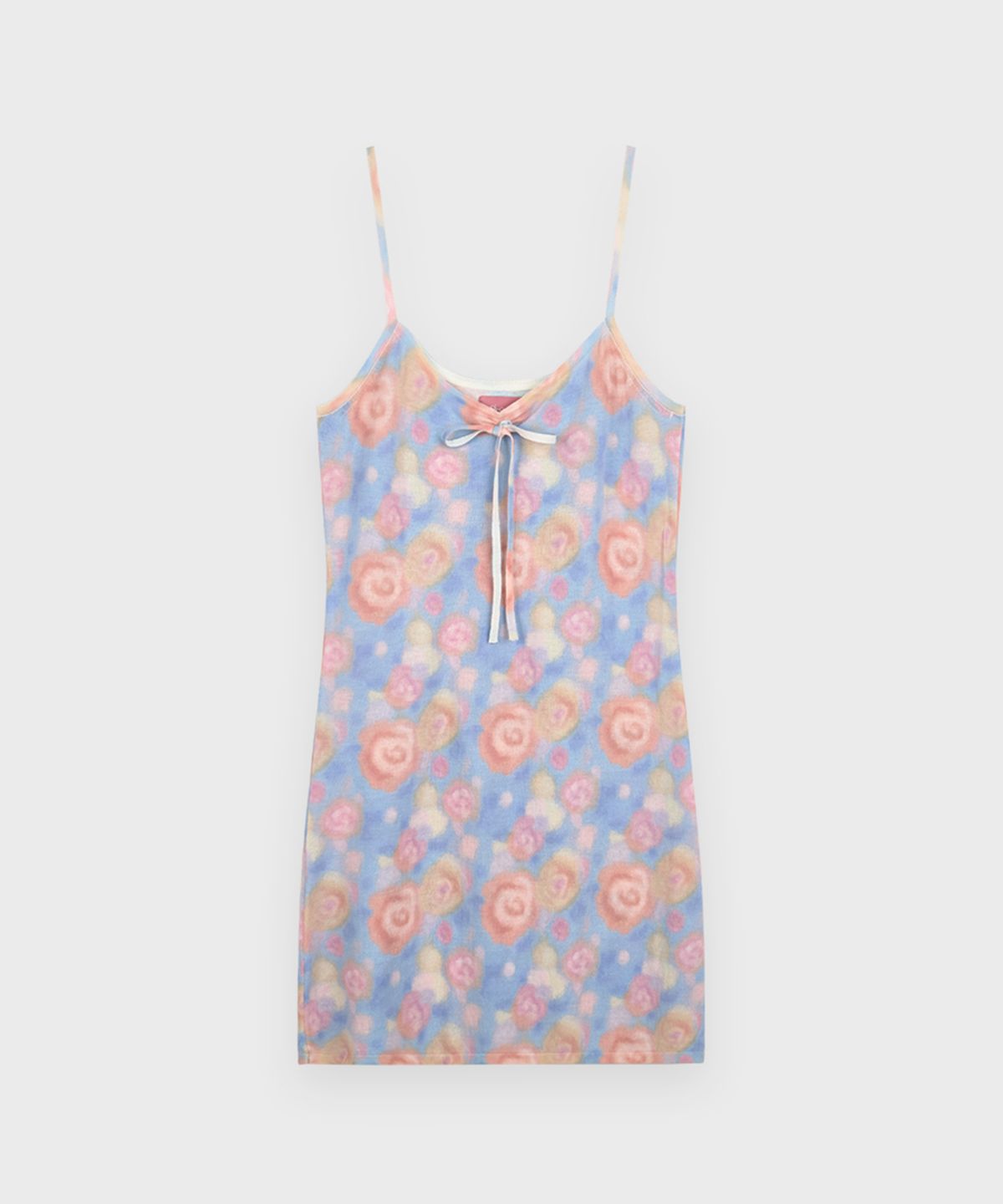 시눈(SINOON) Flower Print Sleeveless Knit Dress (Blue)