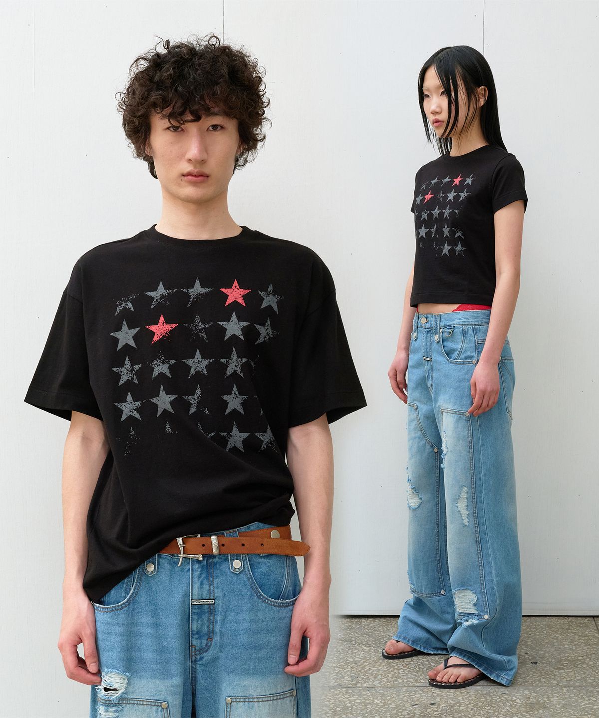 더바이닐하우스(THEVINYLHOUSE) FADED STAR TEE BLACK