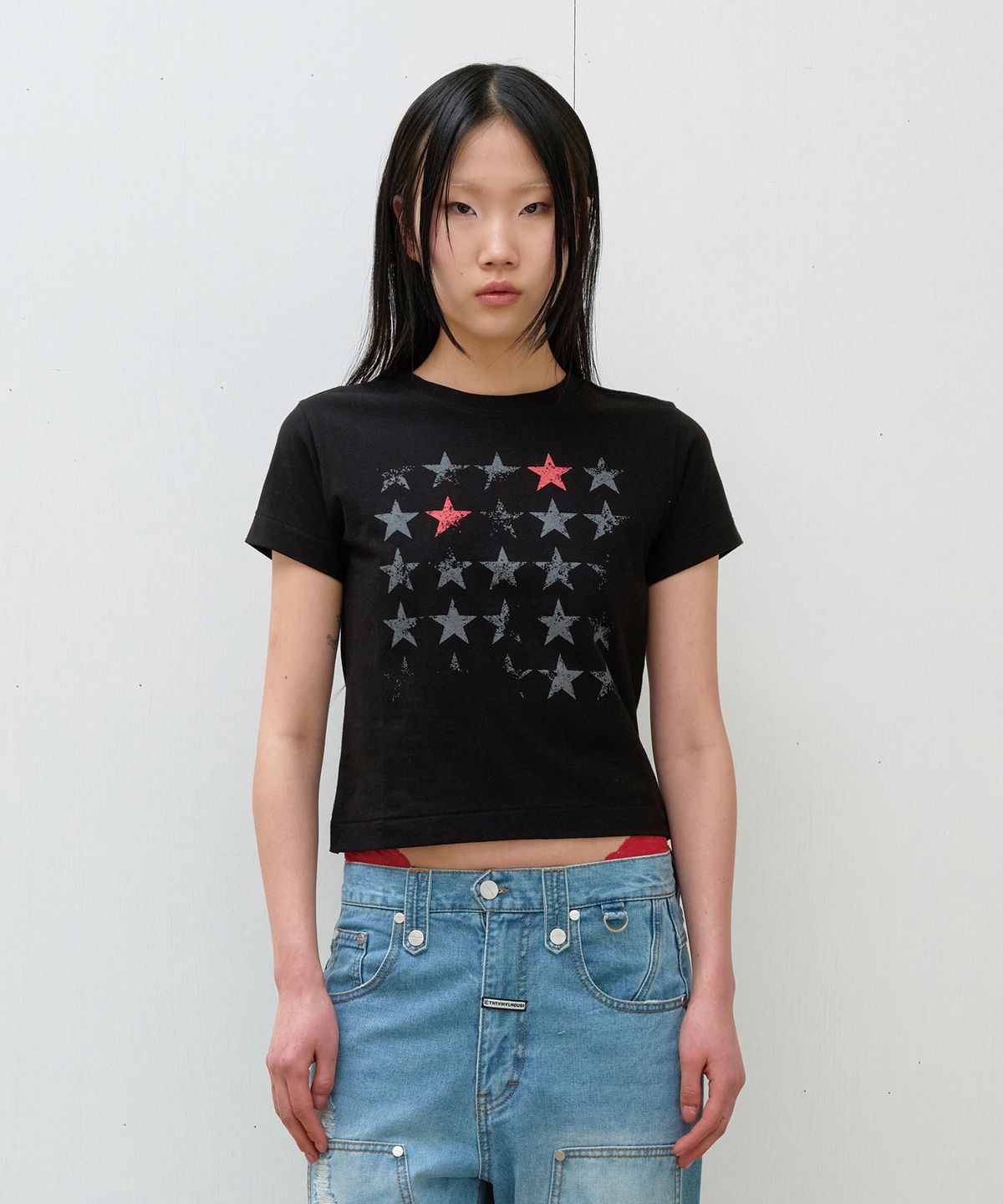 더바이닐하우스(THEVINYLHOUSE) FADED STAR TEE BLACK