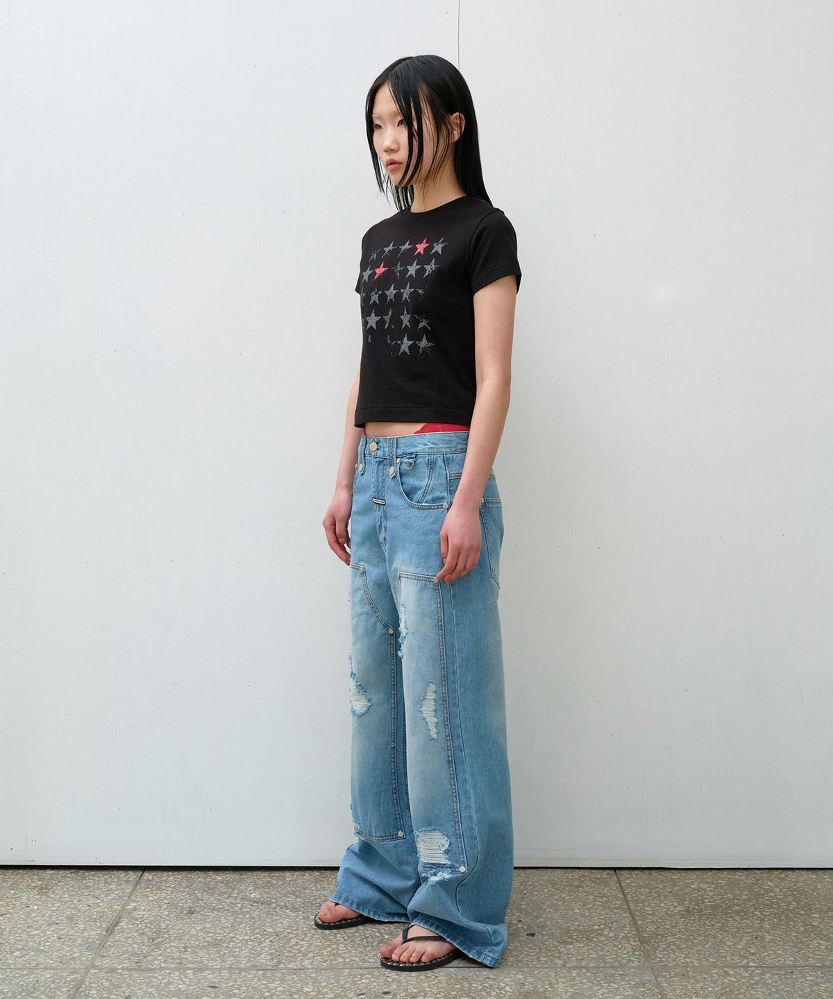 더바이닐하우스(THEVINYLHOUSE) FADED STAR TEE BLACK