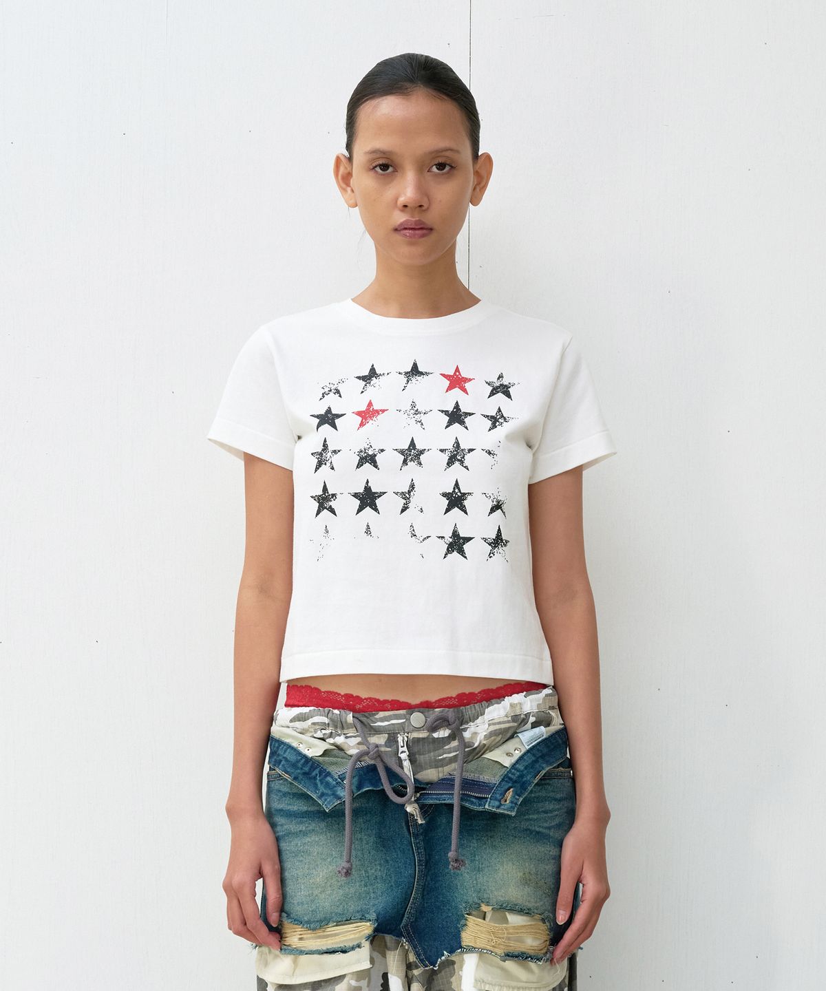 더바이닐하우스(THEVINYLHOUSE) FADED STAR TEE WHITE