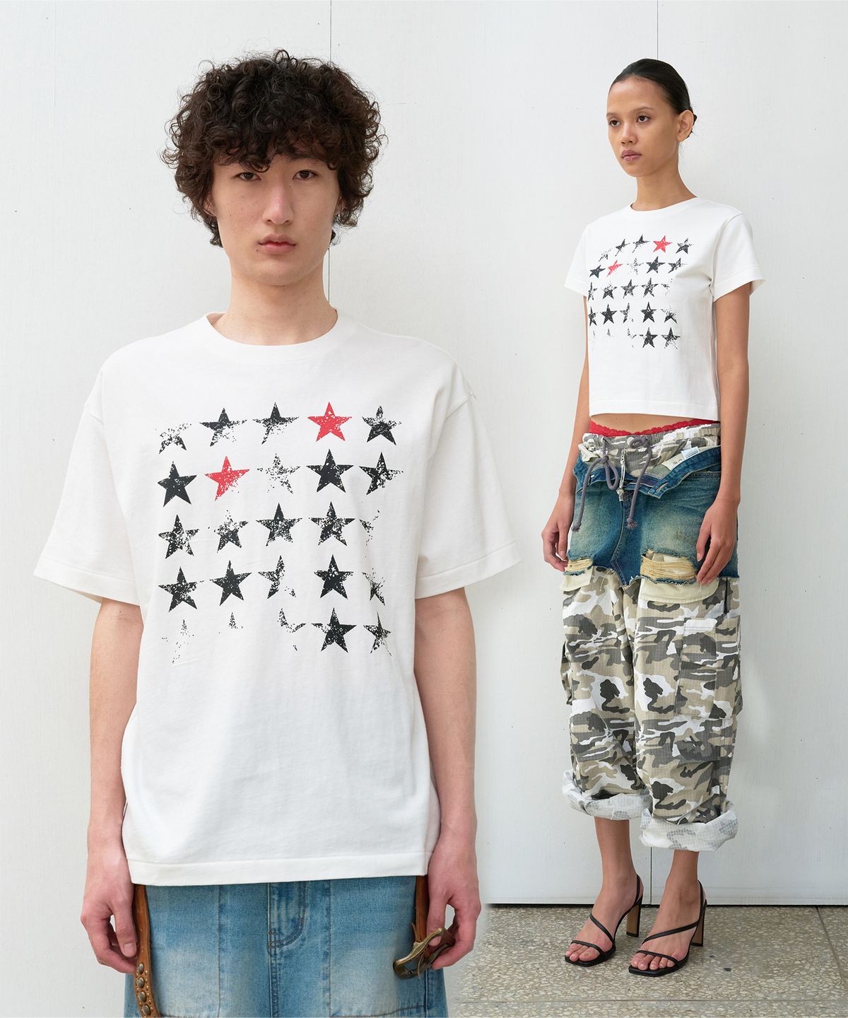더바이닐하우스(THEVINYLHOUSE) FADED STAR TEE WHITE