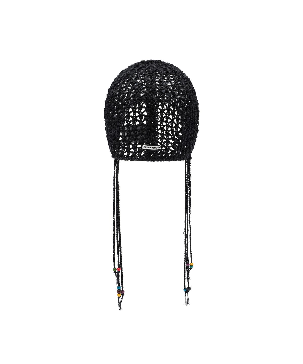 더바이닐하우스(THEVINYLHOUSE) BEADED CROCHET BEANIE (W) BLACK