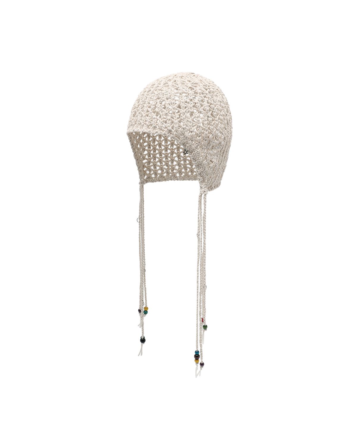더바이닐하우스(THEVINYLHOUSE) BEADED CROCHET BEANIE (W) IVORY