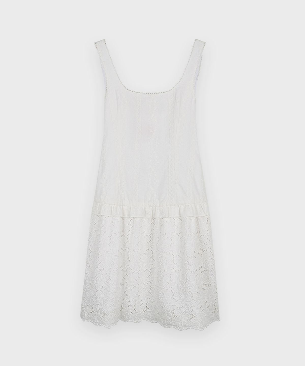 시눈(SINOON) [아일릿 민주 착용] Punching Lace One-Piece (Ivory)