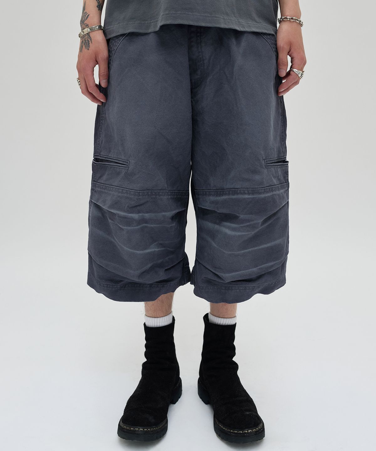 스웨이드(SUADE) UTILITY CARGO SHORTS [NAVY]