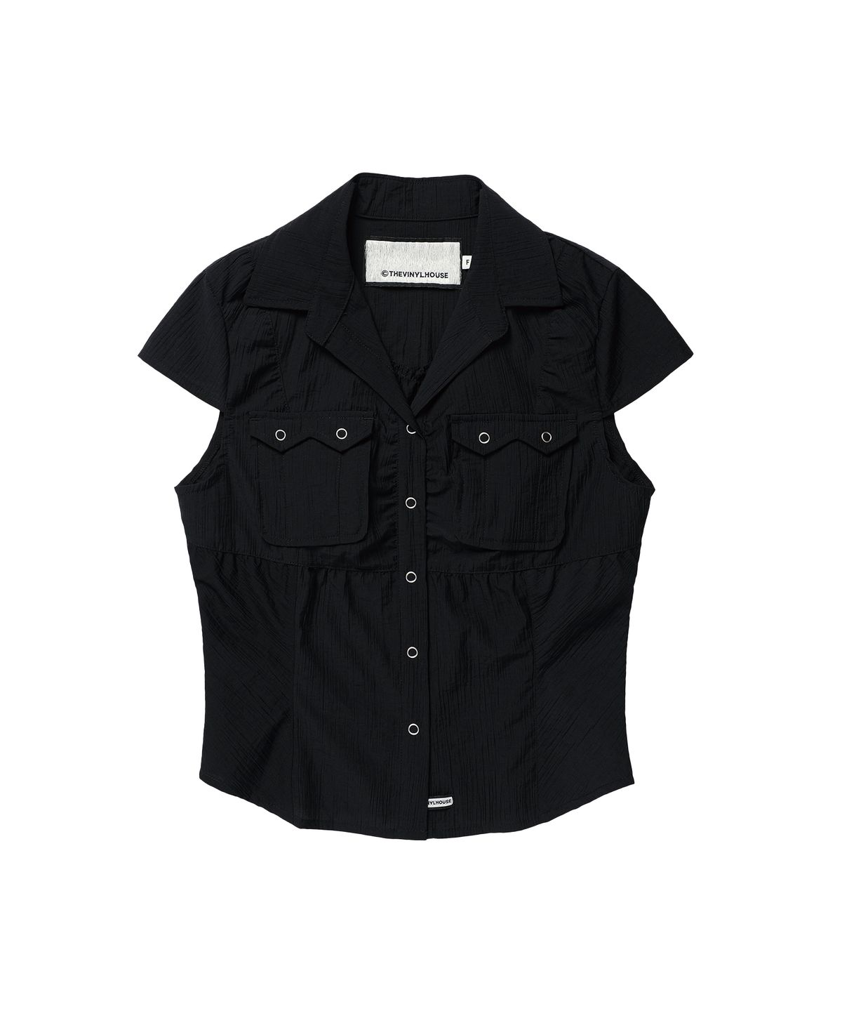 더바이닐하우스(THEVINYLHOUSE) PETIT HALF SHIRTS (W) BLACK