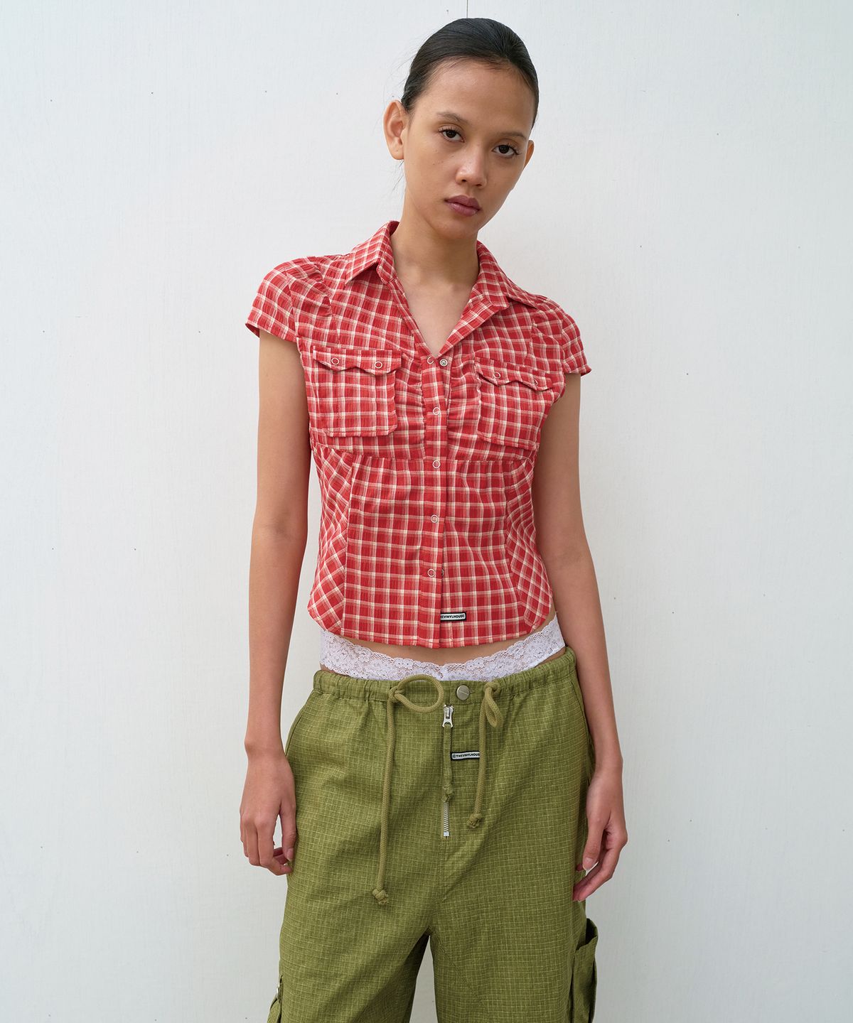 더바이닐하우스(THEVINYLHOUSE) PETIT HALF SHIRTS (W) RED
