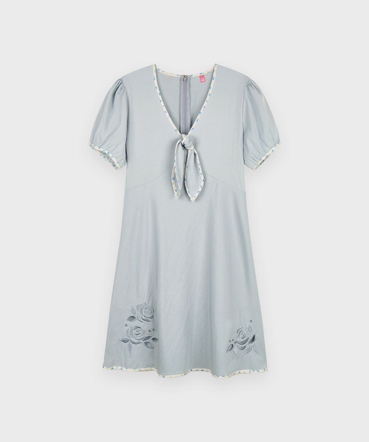 시눈(SINOON) [베이비돈크라이 이현 착용] Rose Garden Ribbon One-Piece (Sky Blue)