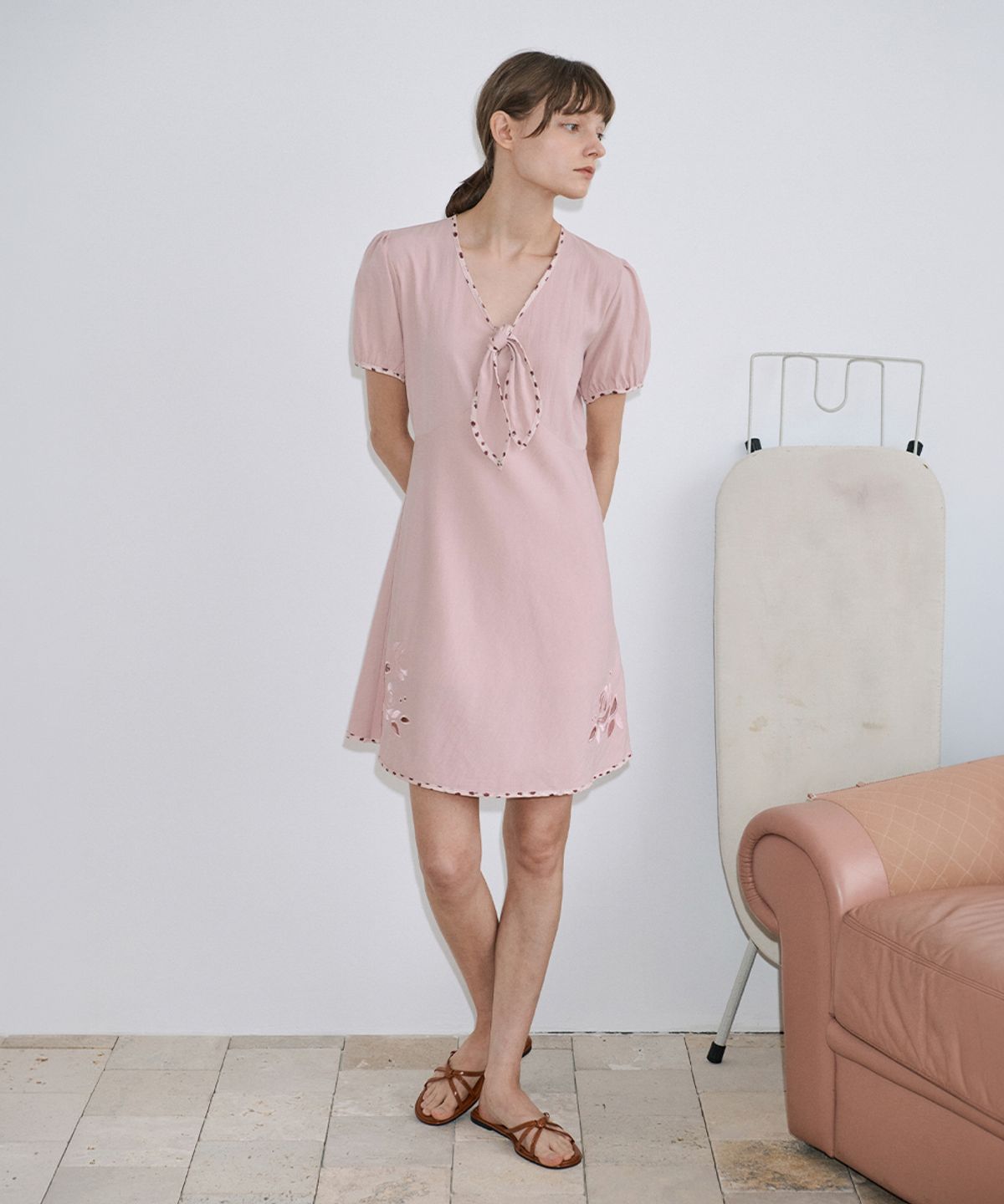 시눈(SINOON) Rose Garden Ribbon One-Piece (Rose)