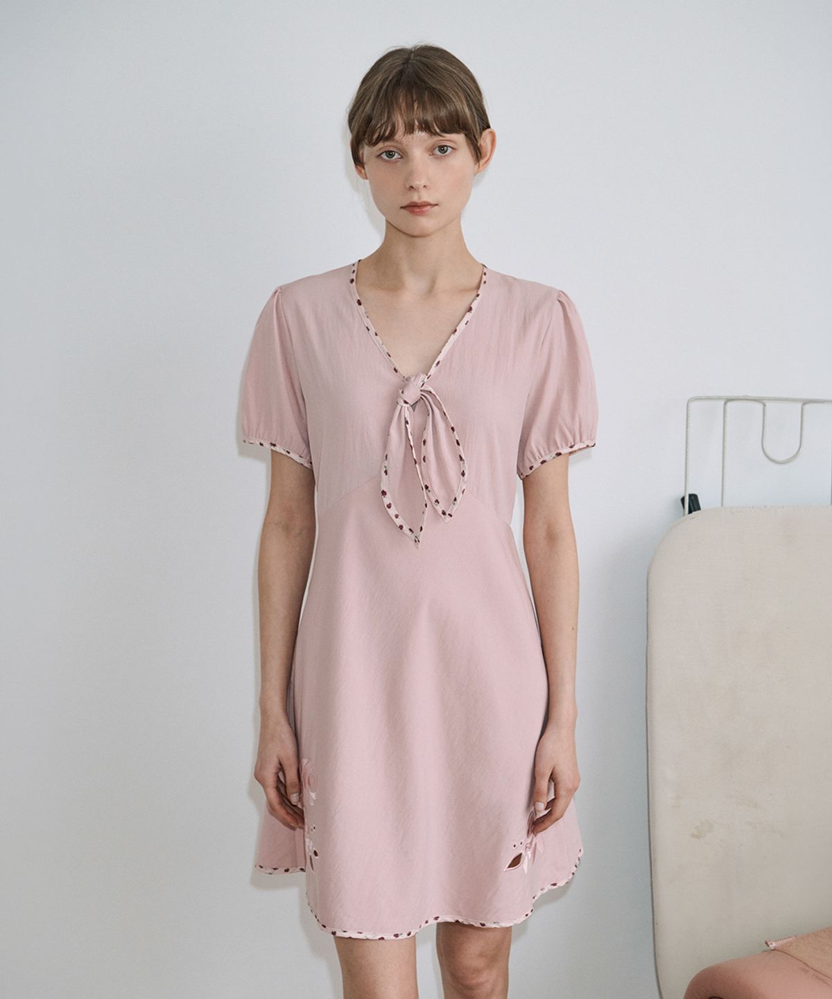 시눈(SINOON) Rose Garden Ribbon One-Piece (Rose)