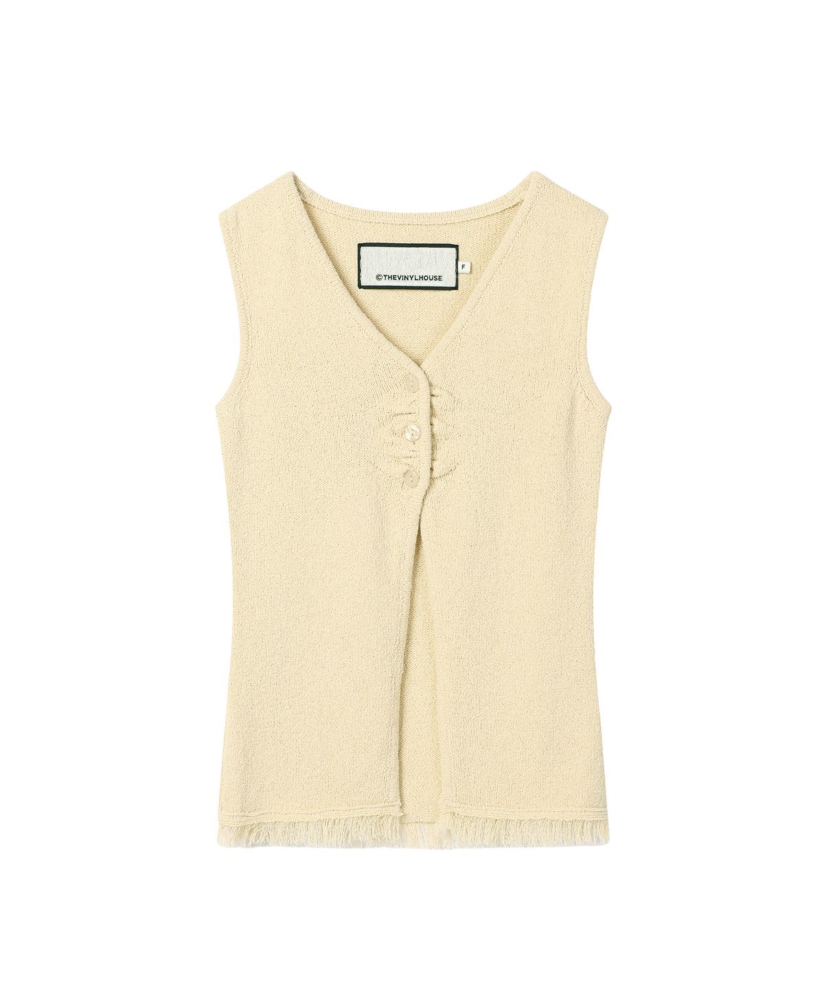 더바이닐하우스(THEVINYLHOUSE) BUTTON KNIT VEST (W) IVORY
