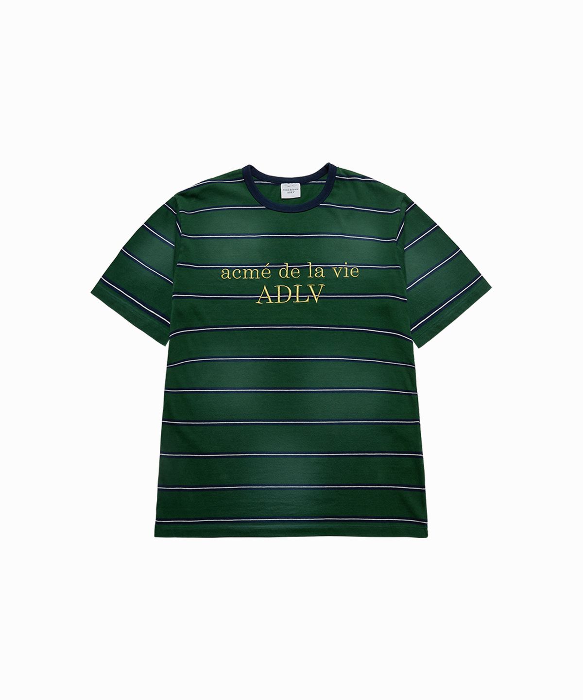 아크메드라비(ACME DE LA VIE) STRIPE WASHED POINT LOGO SHORT SLEEVE T-SHIRT