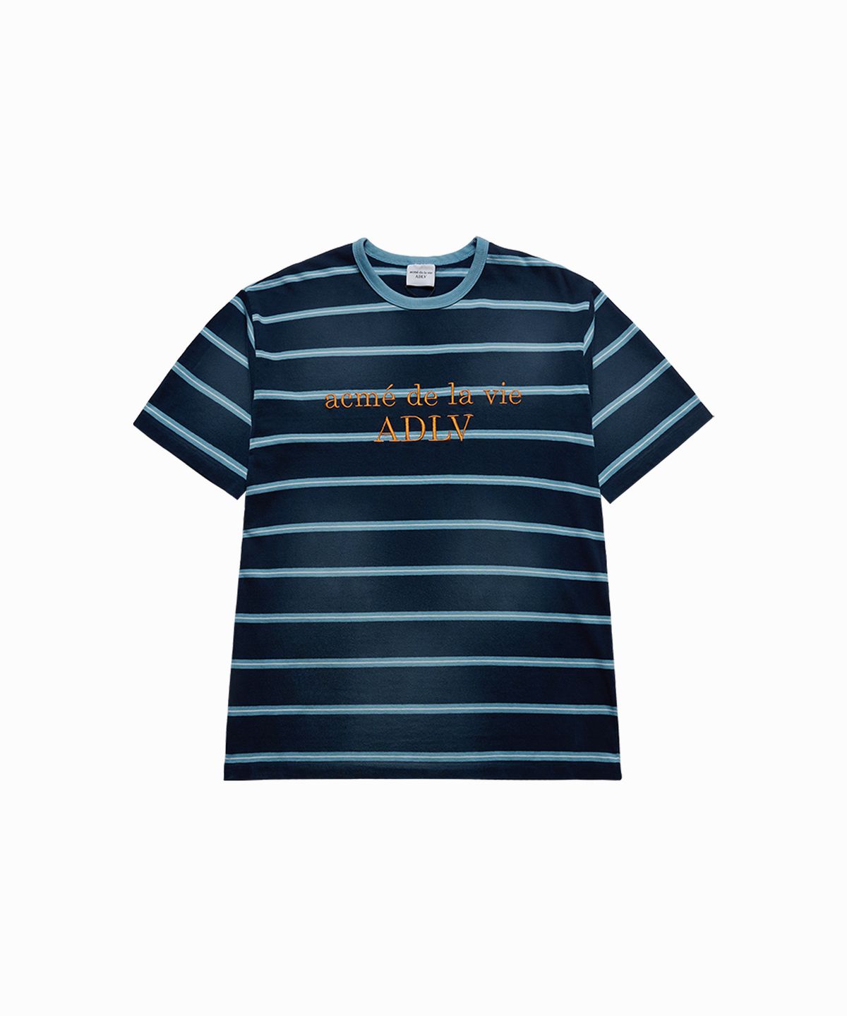 아크메드라비(ACME DE LA VIE) STRIPE WASHED POINT LOGO SHORT SLEEVE T-SHIRT