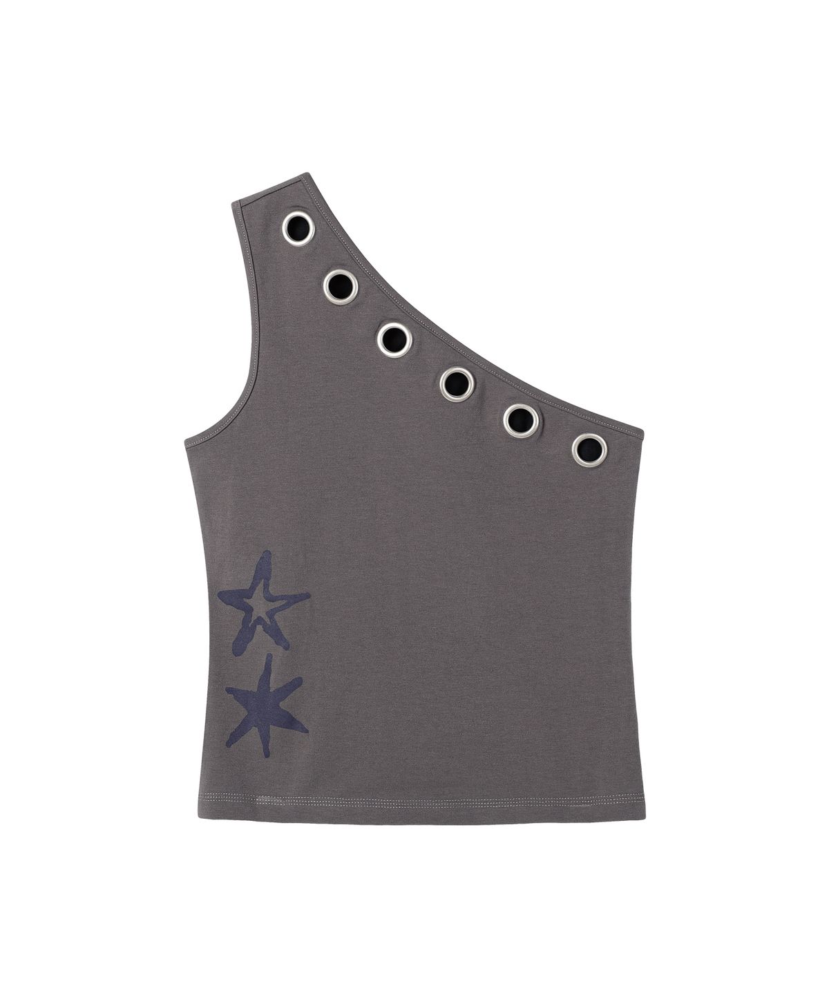 더바이닐하우스(THEVINYLHOUSE) EYELET ONE SHOULDER SLEEVELESS (W) CHARCOAL
