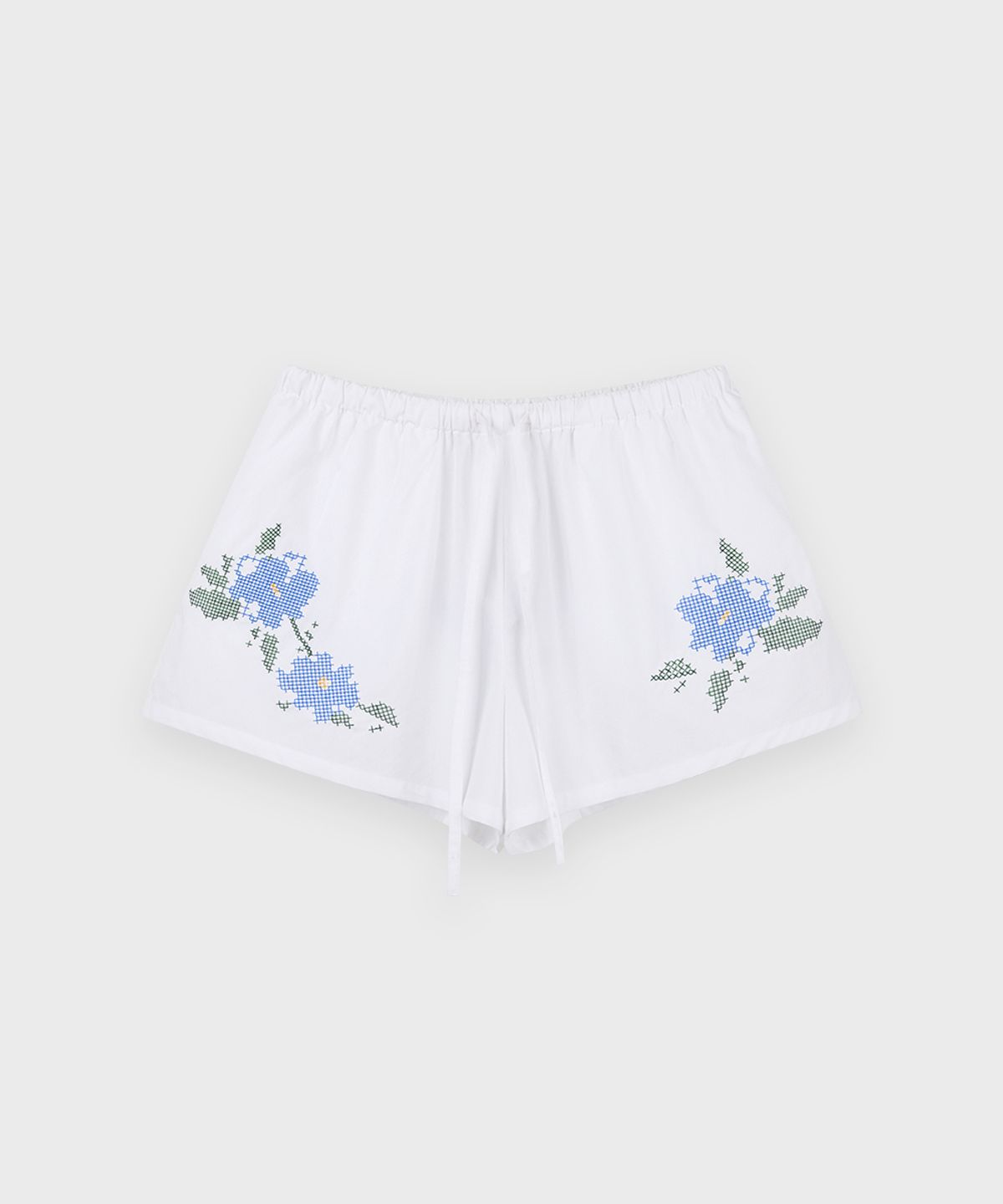 시눈(SINOON) Floral Embroidered Short Pants (White)