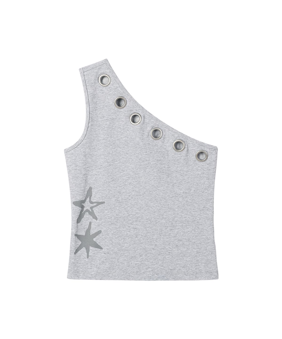 더바이닐하우스(THEVINYLHOUSE) EYELET ONE SHOULDER SLEEVELESS (W) GREY